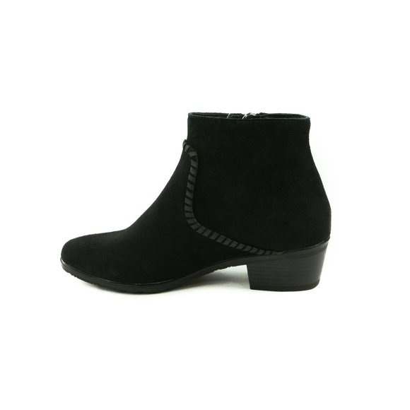 Jack Rogers | Dylan Suede Leather Boot Bootie Black Women 9 Side Zip Tassel Pull - Picture 2 of 13